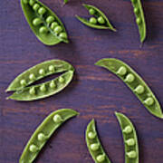 Green Peas In Pods Art Print