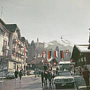 Gstaad Town Centre Art Print