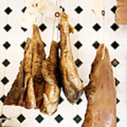 Hanging Cured Pig At La Boucherie Art Print