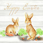 Happy Easter Bunnies Art Print