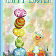 Happy Easter Eggs Art Print