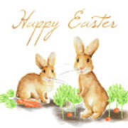 Happy Easter Spring Bunny I Art Print