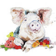 Happy Little Pig Art Print