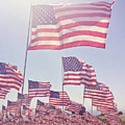 Hazy Field Of Flags Art Print