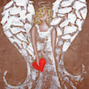 Heard On High Angel - Brown Heart Art Print