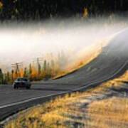 Highway With Fog Art Print