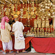 Hindu Ceremonial Utensils On Sale Art Print