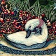 Holiday Swan Art Print