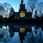 Holy Trinity Church On A Christmas Night Art Print