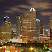 Houston Night Cityscape 1 Art Print