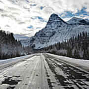Ice Covered Highway Leads Towards Art Print