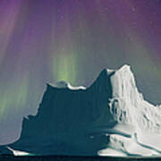 Iceberg Shrouded By Aurora Art Print