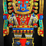 Incan Gods - The Great Creator Viracocha On Black Canvas Art Print