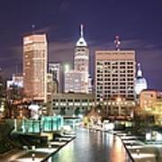 Indianapolis, Indiana Skyline At Night Art Print