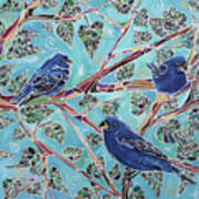 Indigo Buntings Art Print