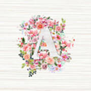 Initial Letter U Watercolor Flower by Afrio Adistira