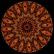 Intricate 31 Orange, Red And Yellow Mandala Kaleidoscope Art Print