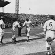 Jackie Robinson After Hitting A Homer Art Print