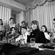 Jane Fonda Addressing Reporters Art Print