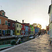 Jewel-toned Island - Summer Day Finale On Isola Di Burano Venice Italy Art Print