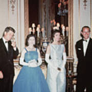John F. Kennedy And Queen Elizabeth Ii Art Print