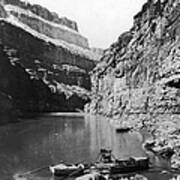 John Wesley Powells Boat In Grand Canyon Art Print