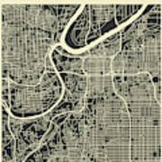 Kansas City Map 3 Art Print