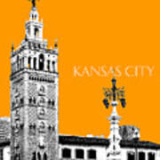 Kansas City Skyline 2 - Dark Orange Art Print