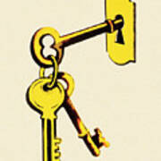 Keys And Keyhole Art Print