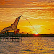 Kite At Key Largo Sunset Art Print