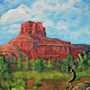 Kokopelli And Bell Rock, Sedona, Arizona Art Print