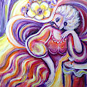 Lady With Purple Hat Art Print