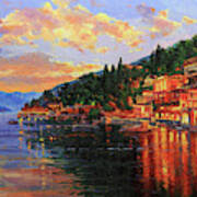 Lake Como Sunset Art Print