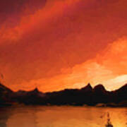 Lake Mcdonald Sunset Glacier National Park 101 Art Print