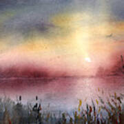Lake Sunrise Art Print