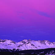 Landscape Mountain Winter Sunset Art Print