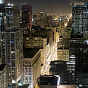 Large Aerial View Of Downtown Chicago Art Print
