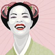 Laughing Geisha Art Print