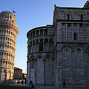 Leaning Tower Of Pisa With Cathedral Art Print