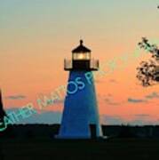 Lighthouse At Sunset Art Print