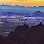 Lights Of Tucson At Twilight Art Print