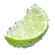 Lime Wedge With Bubbles Art Print