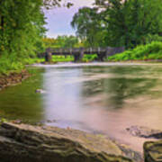 Little Lehigh Creek And The Robin Hood Bridge Art Print