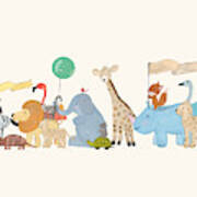 Little Safari Parade Art Print