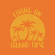 Living On Island Time Palm Trees And Sunset Art Print