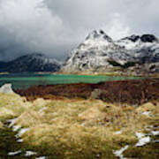 Lofoten Stormbreak And Aspiring Mountain Art Print