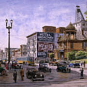 Los Angeles:  Temple & Broadway Art Print