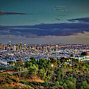 Los Angeles Twilight Cityscape Skyline Art Print