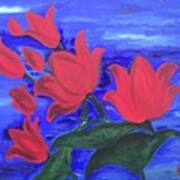 Lotus - 20x16 Oil On Canvas By Hyacinth Paul Art Print