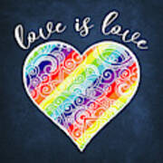 Finest Prints Love Is Love Rainbow Heart T-Shirt Senza Maniche da Donna